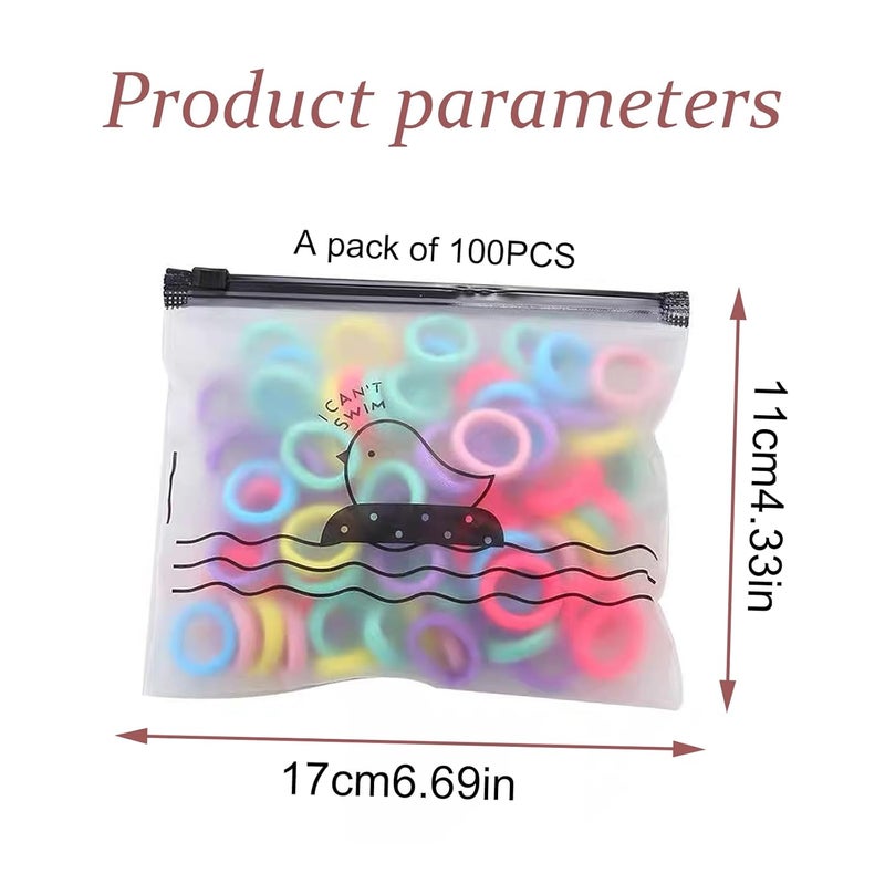 Hair Bobbles Scrunchies Ponytail Holder Elastic Hairbands For Women Girls Mixed Color 100pcs - Image 3